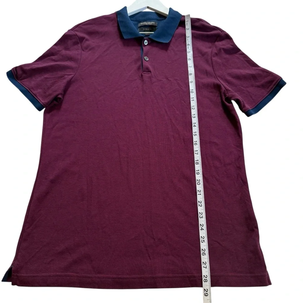 Banana Republic Luxury Touch Burgundy Polo Shirt Men’s Size Large Standard Fit